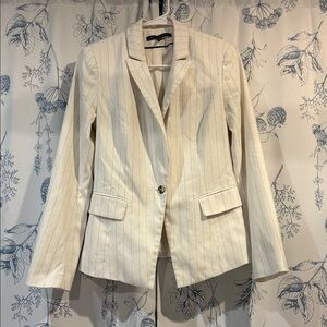 White House Black Market Ivory Pinstripe Blazer